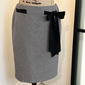 DStudio black & white gingham lined pencil skirt